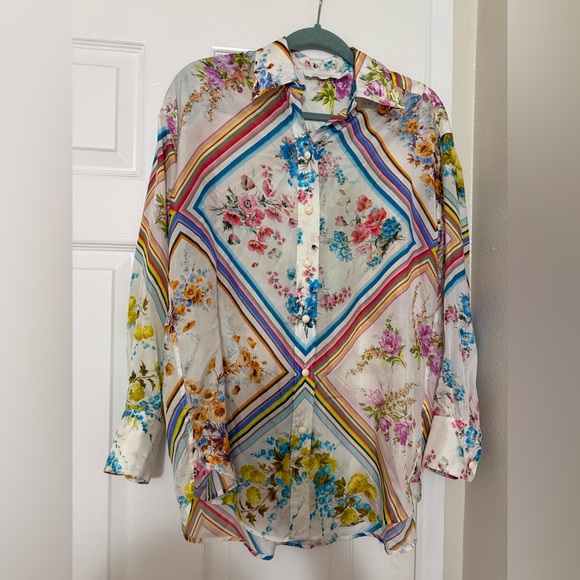 Zimmermann Halcyon Floral Silk Blouse - Multicoloured - Picture 5 of 16